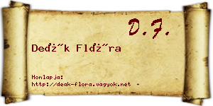 Deák Flóra névjegykártya